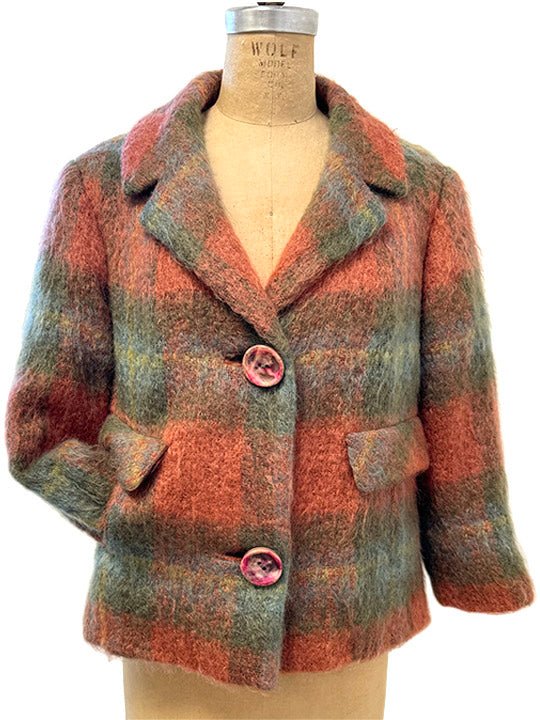 60’s Vintage Wool Mohair Chester Coat 60's MOHAIR BOXY CAR COAT – Burning Torch Online Boutique