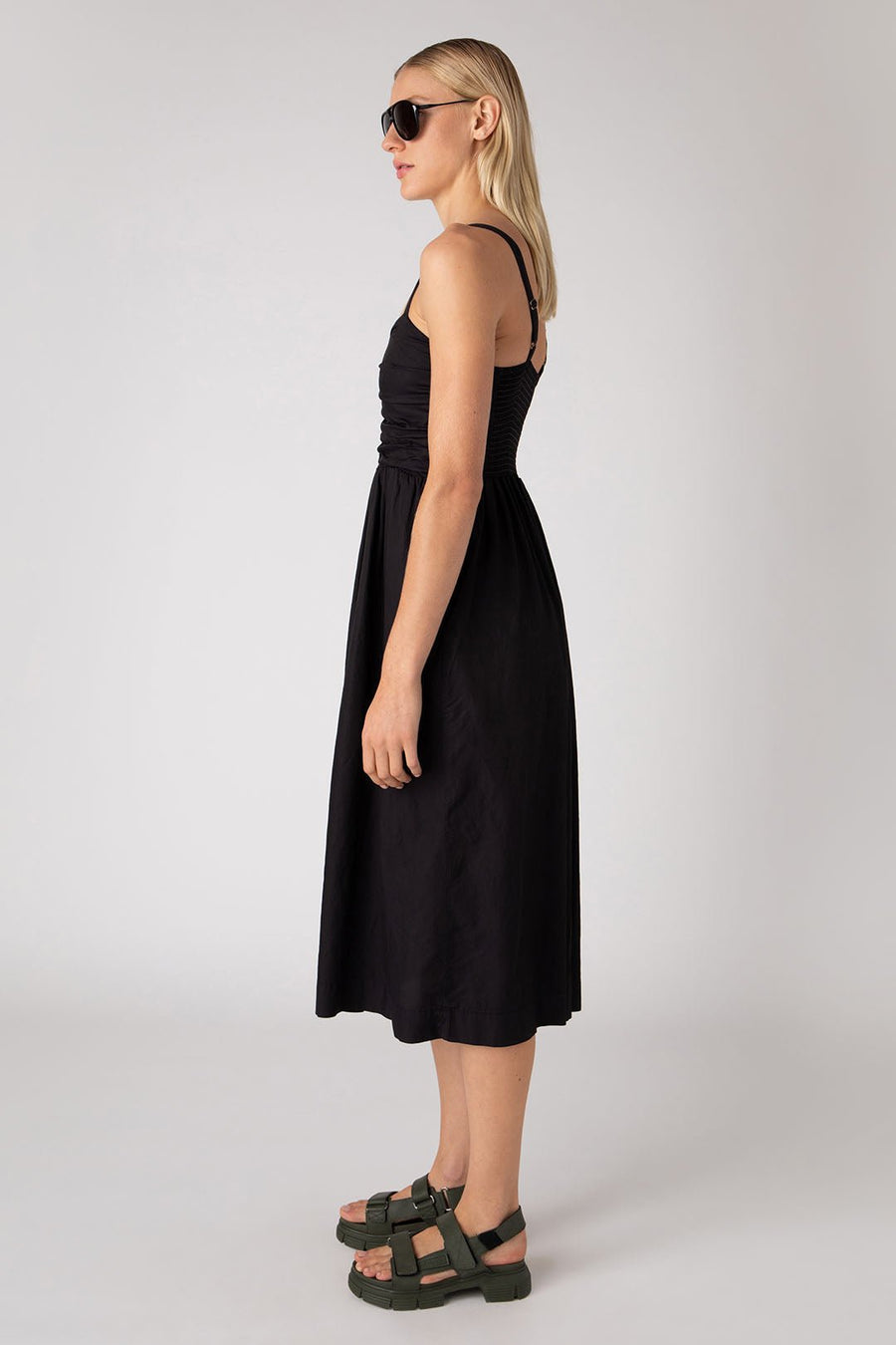 BRYCE RUCHED BODICE DRESS, BLACK - Burning Torch Online Boutique