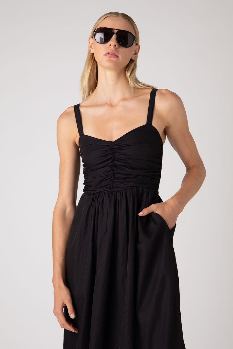 BRYCE RUCHED BODICE DRESS, BLACK - Burning Torch Online Boutique