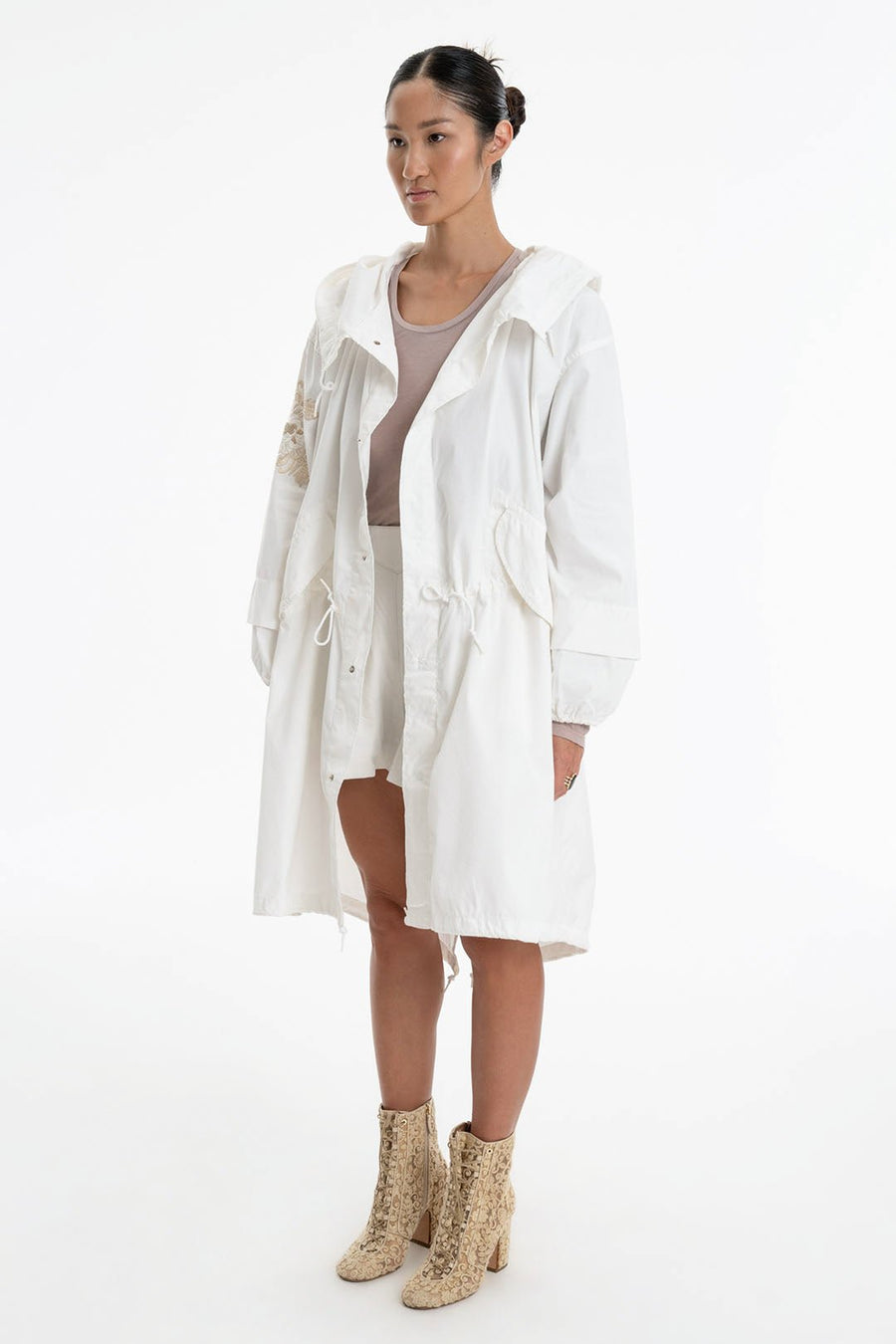 CATALINA EMBROIDERED COAT, WHITE - Burning Torch Online Boutique