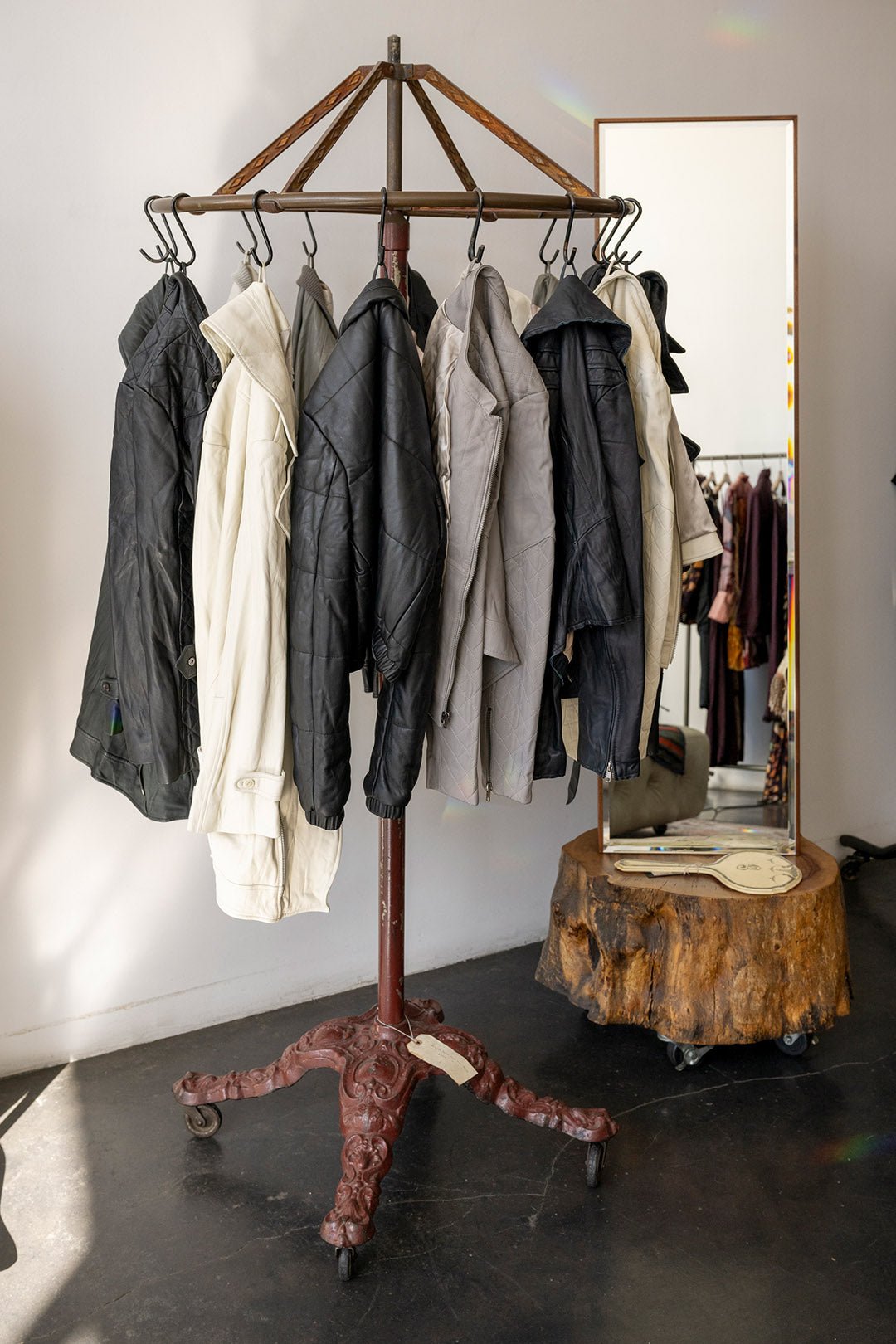 CIRCULAR CAST IRON CLOTHING RACK Burning Torch Online Boutique