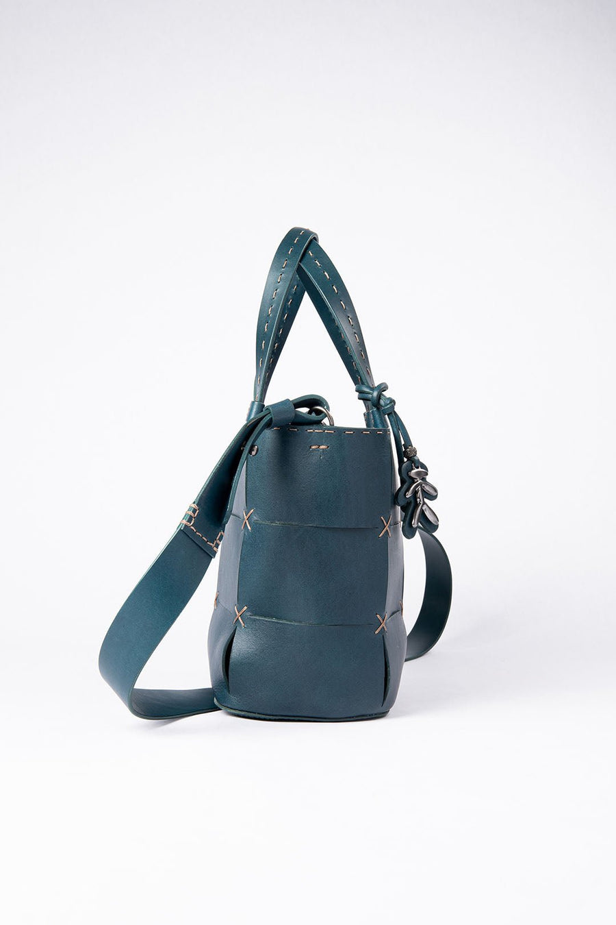 HENRY BEGUELIN PATCHWORK LEATHER BAG, TURQUOISE - Burning Torch Online Boutique