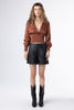 LEATHER PLEATED SHORT, BLACK - Burning Torch Online Boutique