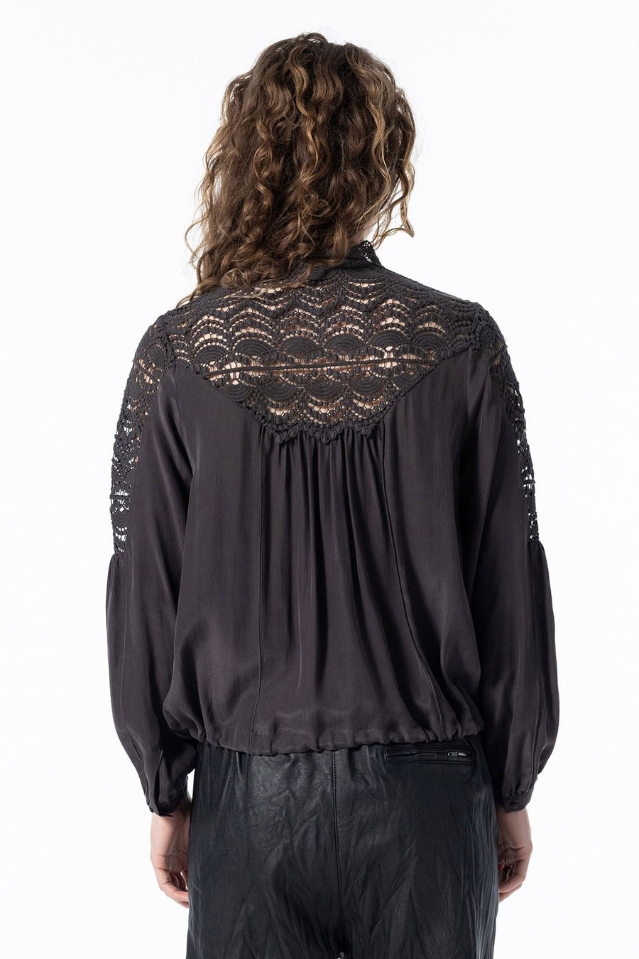 THE EMPRESS LONG SLEEVE BLOUSE, LICORICE - Burning Torch Online Boutique