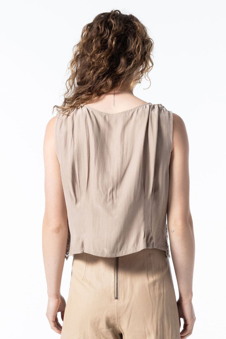 THE EMPRESS SLEEVELESS TOP, TAUPE - Burning Torch Online Boutique