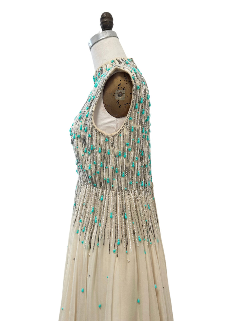 1960's Chiffon Beaded Dress Burning Torch Online Boutique 1960's Chiffon Beaded Dress Burning Torch Online Boutique