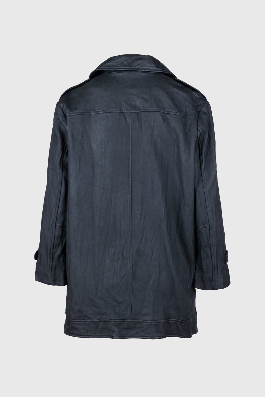 21061 WASHED LEATHER MICRO TRENCH, VINTAGE BLACK - SAMPLE - Burning Torch Online Boutique
