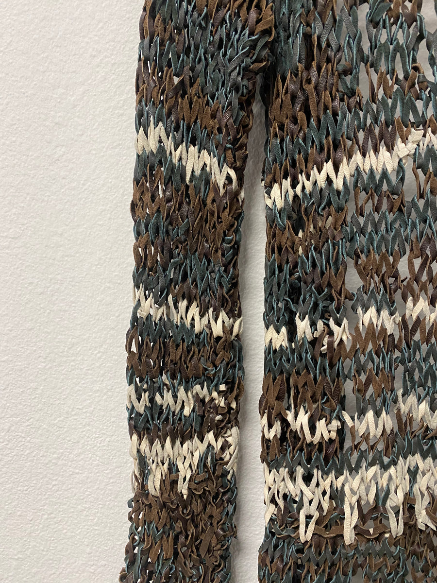 DREAM CATCHER LEATHER CARDIGAN, MARBLE - SAMPLE