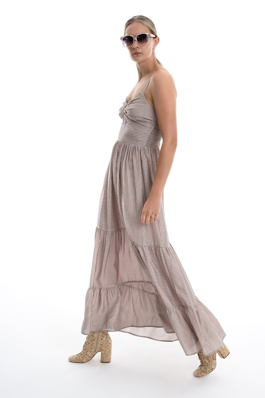 AGNES MAXI DRESS, TAUPE - Burning Torch Online Boutique
