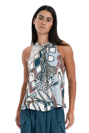 DAHLIA SLEEVELESS TOP, MULTI - Burning Torch Online Boutique