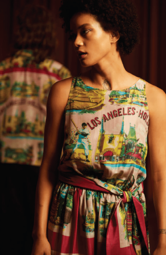 POSTCARD DRESS, CRIMSON SAMPLE - Burning Torch Online Boutique