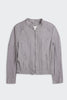QUILTED WASHED LEATHER JACKET, DOVE - SAMPLE 21062 - Burning Torch Online Boutique