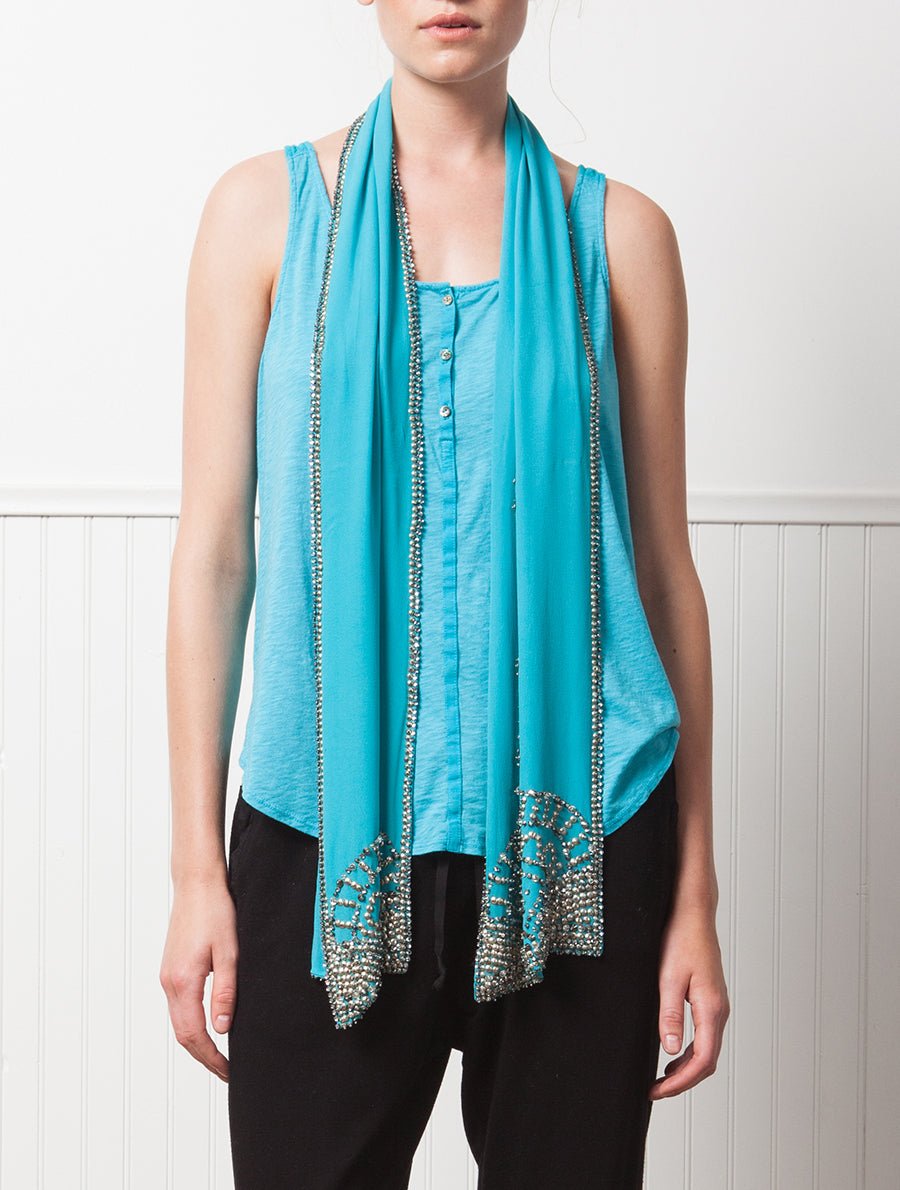 RELLA SUN SCARF - TURQUOISE - SAMPLE - Burning Torch Online Boutique