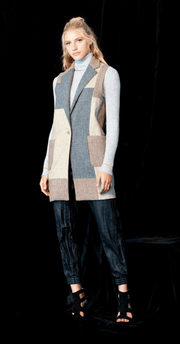 THE GRADUATE UPCYCLED TWEED VEST, MULTI - SAMPLE 21018 - Burning Torch Online Boutique