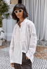 TOLUCA LONG SLEEVE EYELET SHIRT, WHITE - SAMPLE 71890 - Burning Torch Online Boutique