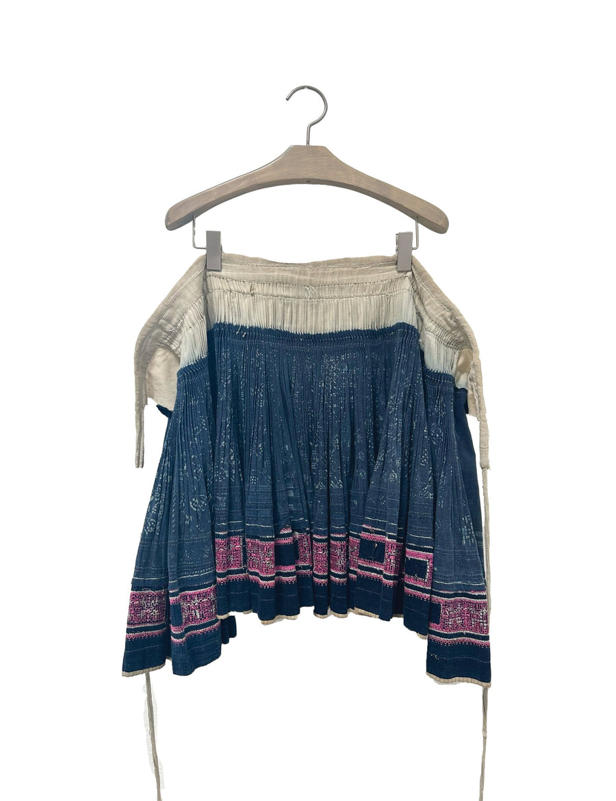 Tribal Pleated Indigo Skirt - Burning Torch Online Boutique