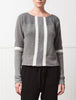 UPCYCLED CASHMERE SWEATER, HEATHER GREY/IVORY, SAMPLE - Burning Torch Online Boutique