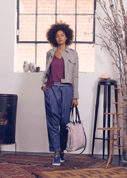 WASHED LEATHER DOUBLE POCKET, FOG - Burning Torch Online Boutique