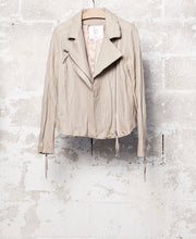 WASHED LEATHER JACKET, SNOW - Burning Torch Online Boutique