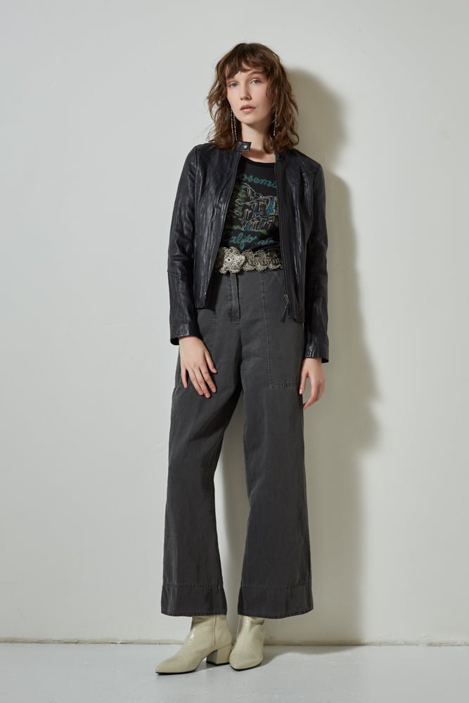 10224 Explorer Linen Blend Paper Bag Pants Iron - SAMPLE 10224 - Burning Torch Online Boutique