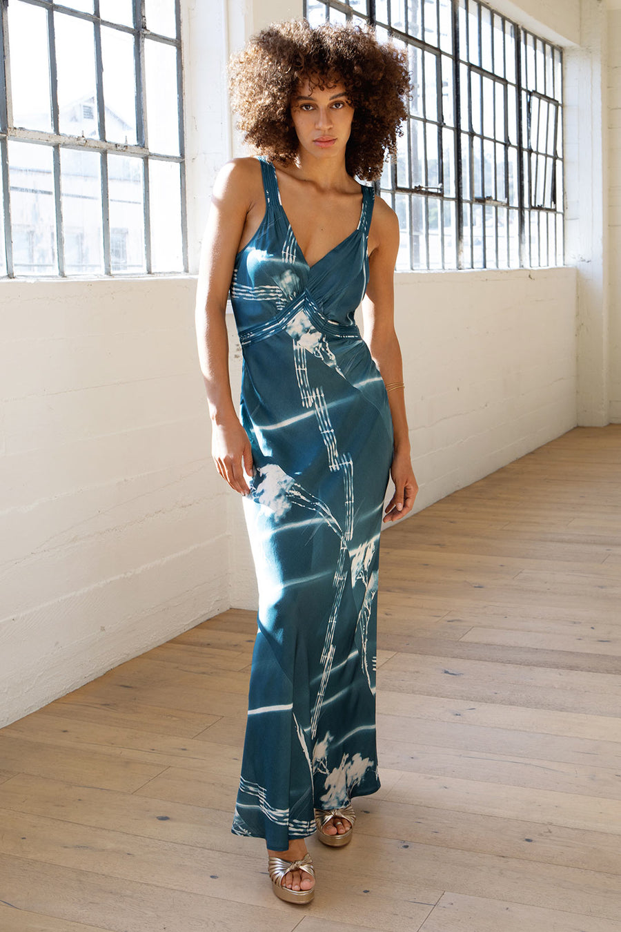 HYDRA BIAS MAXI DRESS, AEGEAN