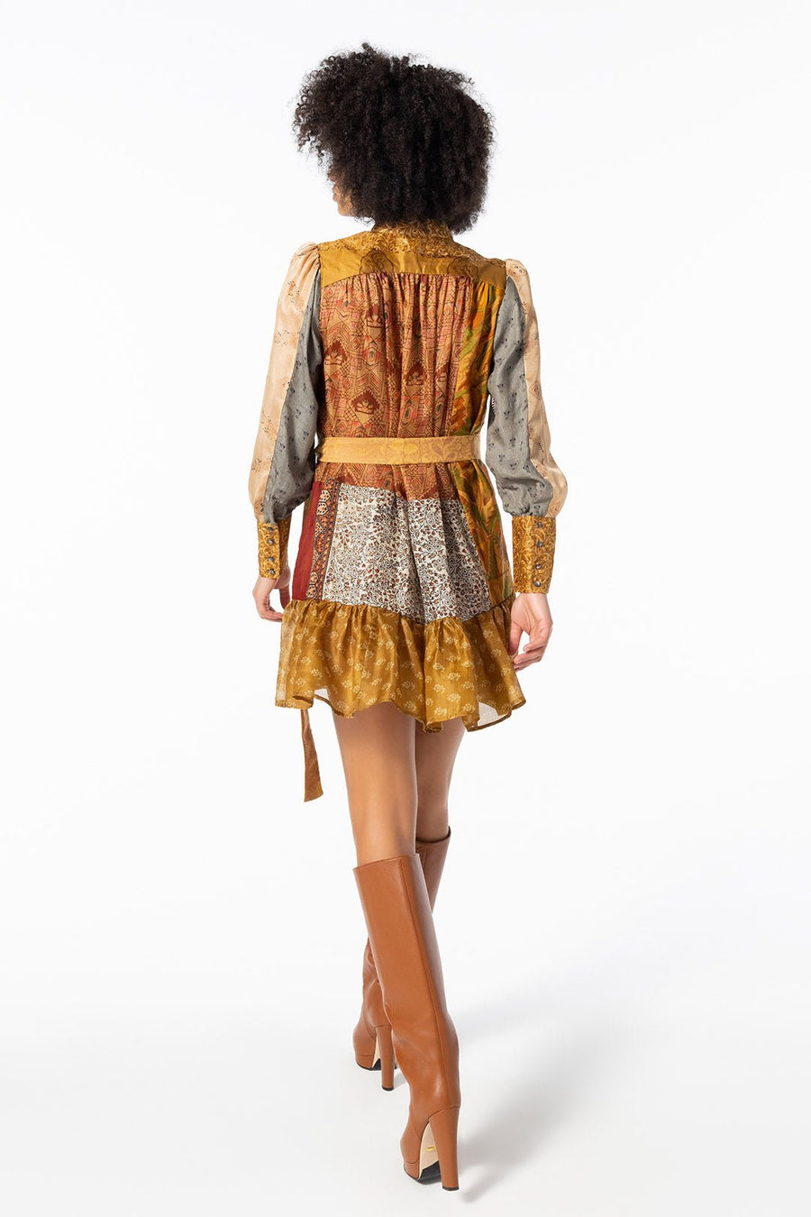 ASHBURY UPCYCLED SARI SHIRTDRESS DRESS, MULTI - Burning Torch Online Boutique