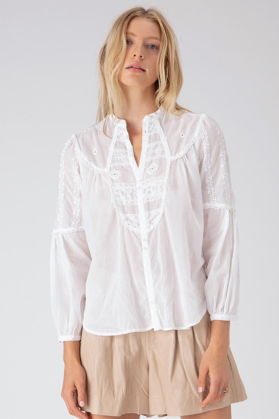 ATHENA LONG SLEEVE TOP, WHITE - Burning Torch Online Boutique