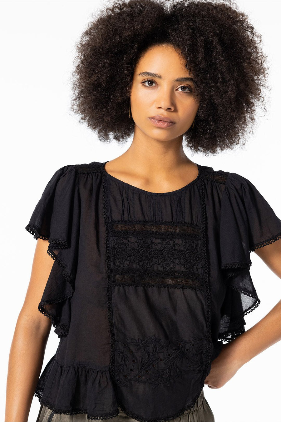 ATHENA PEPLUM TOP, BLACK - Burning Torch Online Boutique