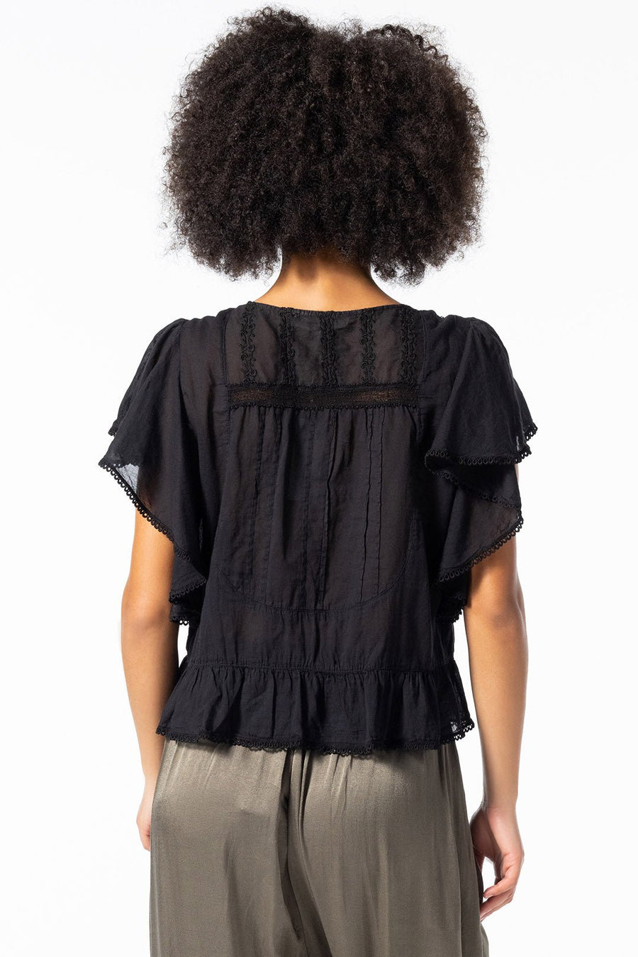 ATHENA PEPLUM TOP, BLACK - Burning Torch Online Boutique