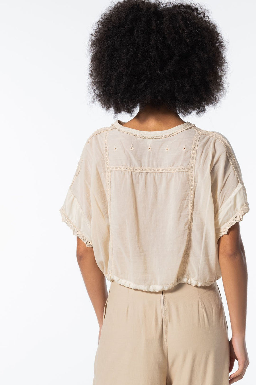 ATHENA POPOVER TOP, SAND - Burning Torch Online Boutique