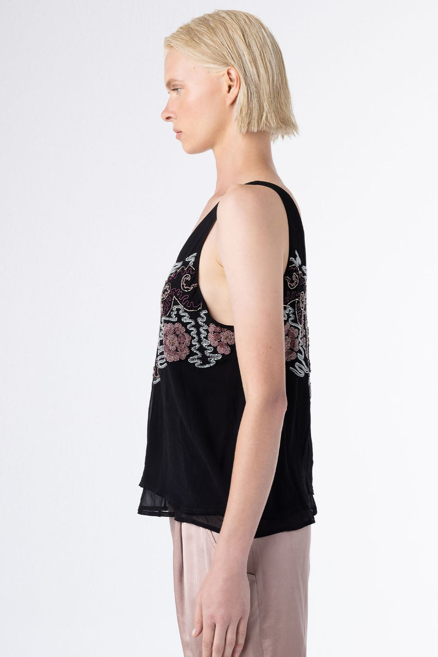 AVALON BEADED GEORGETTE TANK - Burning Torch Online Boutique