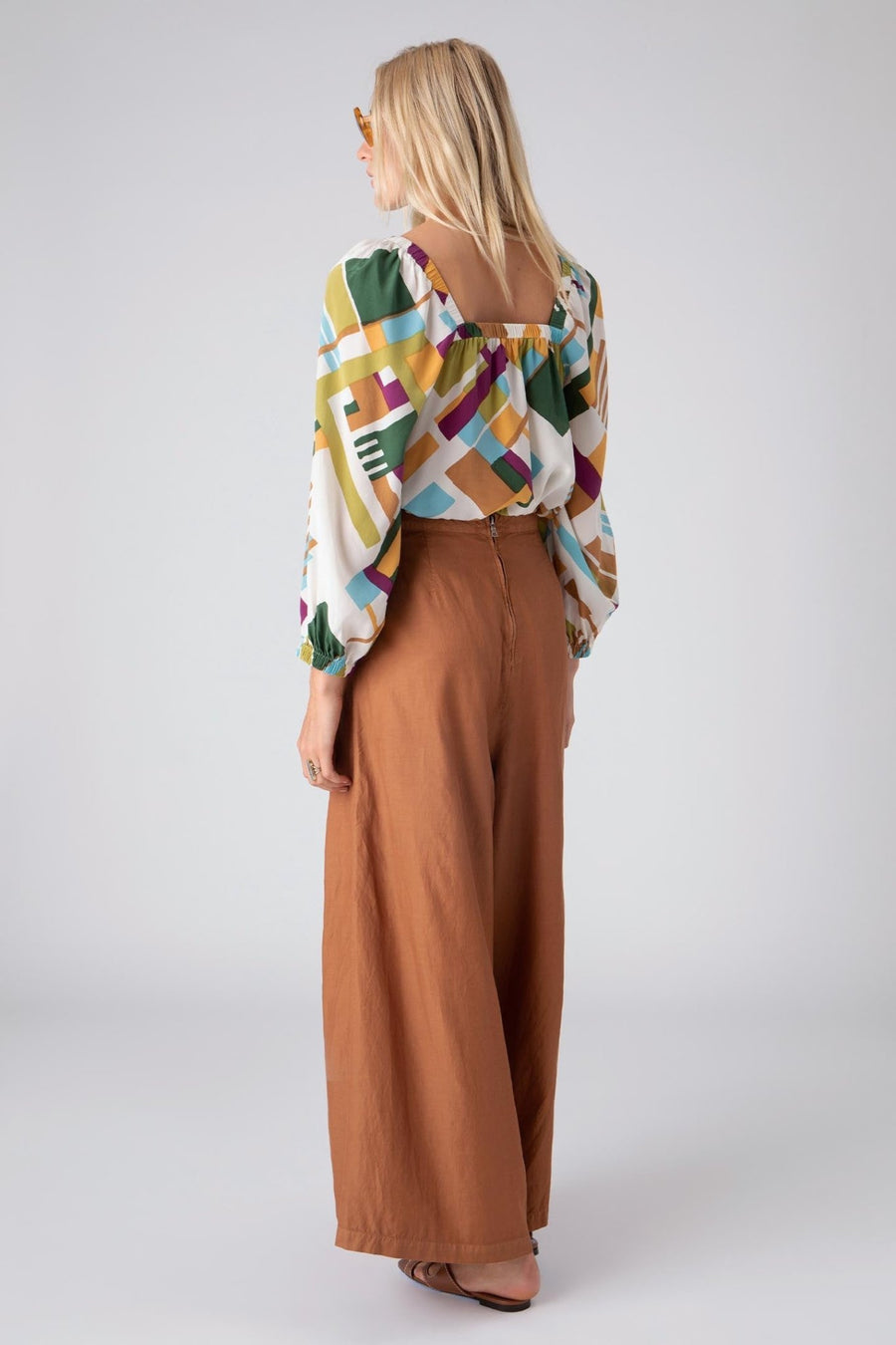 BRYCE WIDE LEG PLEATED PANT, AMBER - Burning Torch Online Boutique