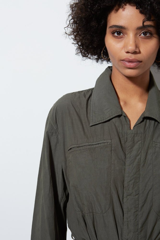 CAPSULE LONG SLEEVE JUMPSUIT, ARMY - Burning Torch Online Boutique