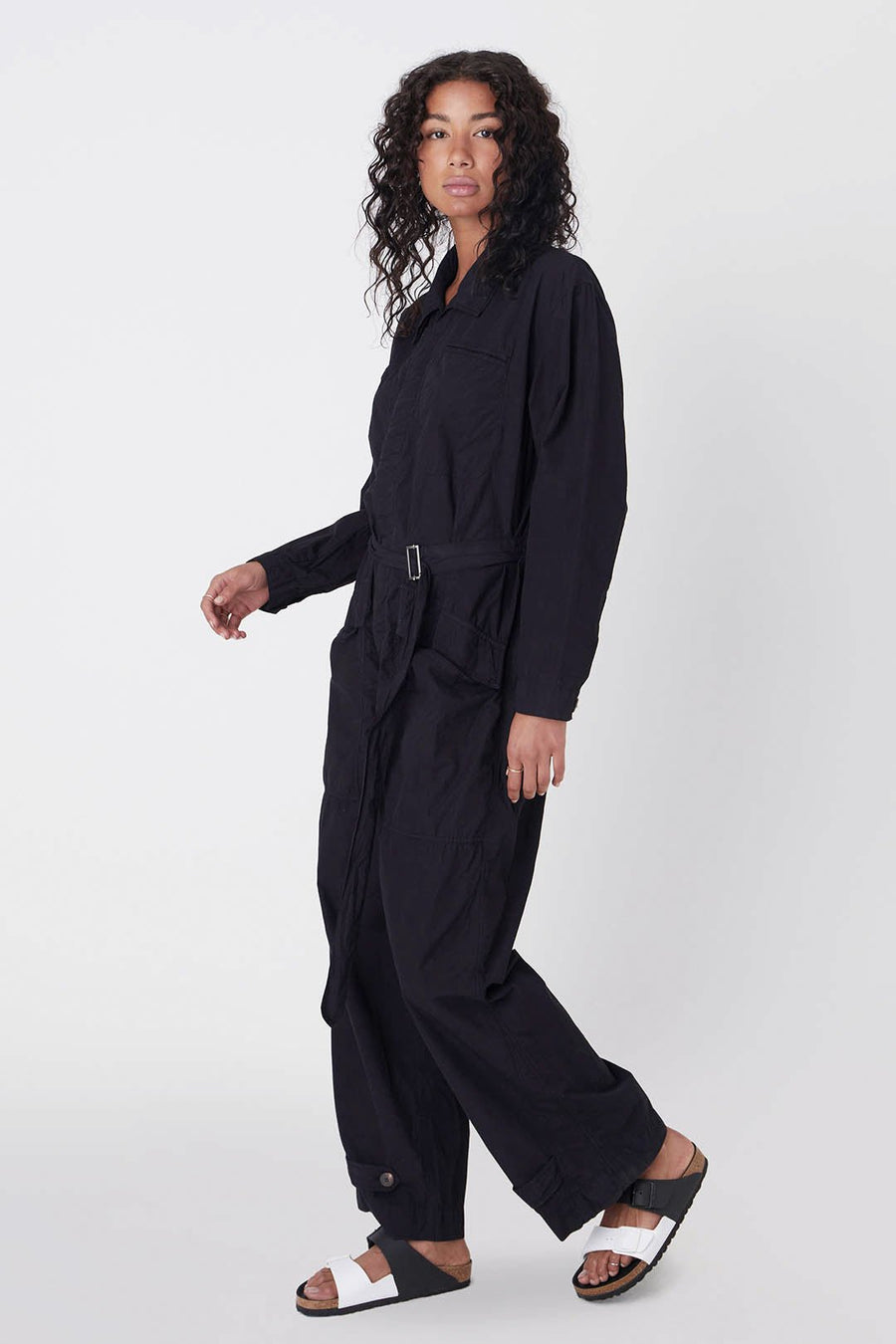 CAPSULE LONG SLEEVE JUMPSUIT, VINTAGE BLACK - Burning Torch Online Boutique