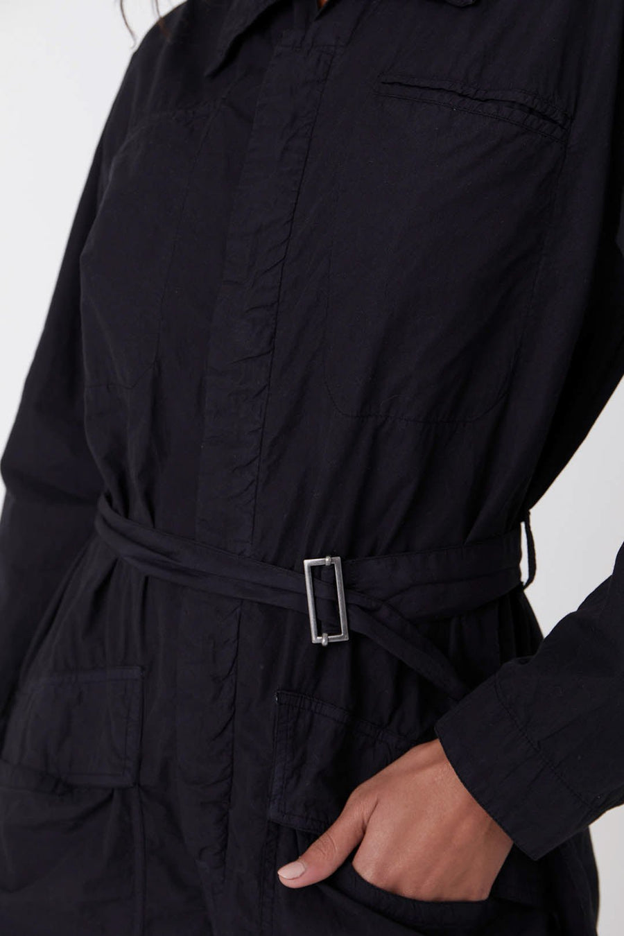 CAPSULE LONG SLEEVE JUMPSUIT, VINTAGE BLACK - Burning Torch Online Boutique