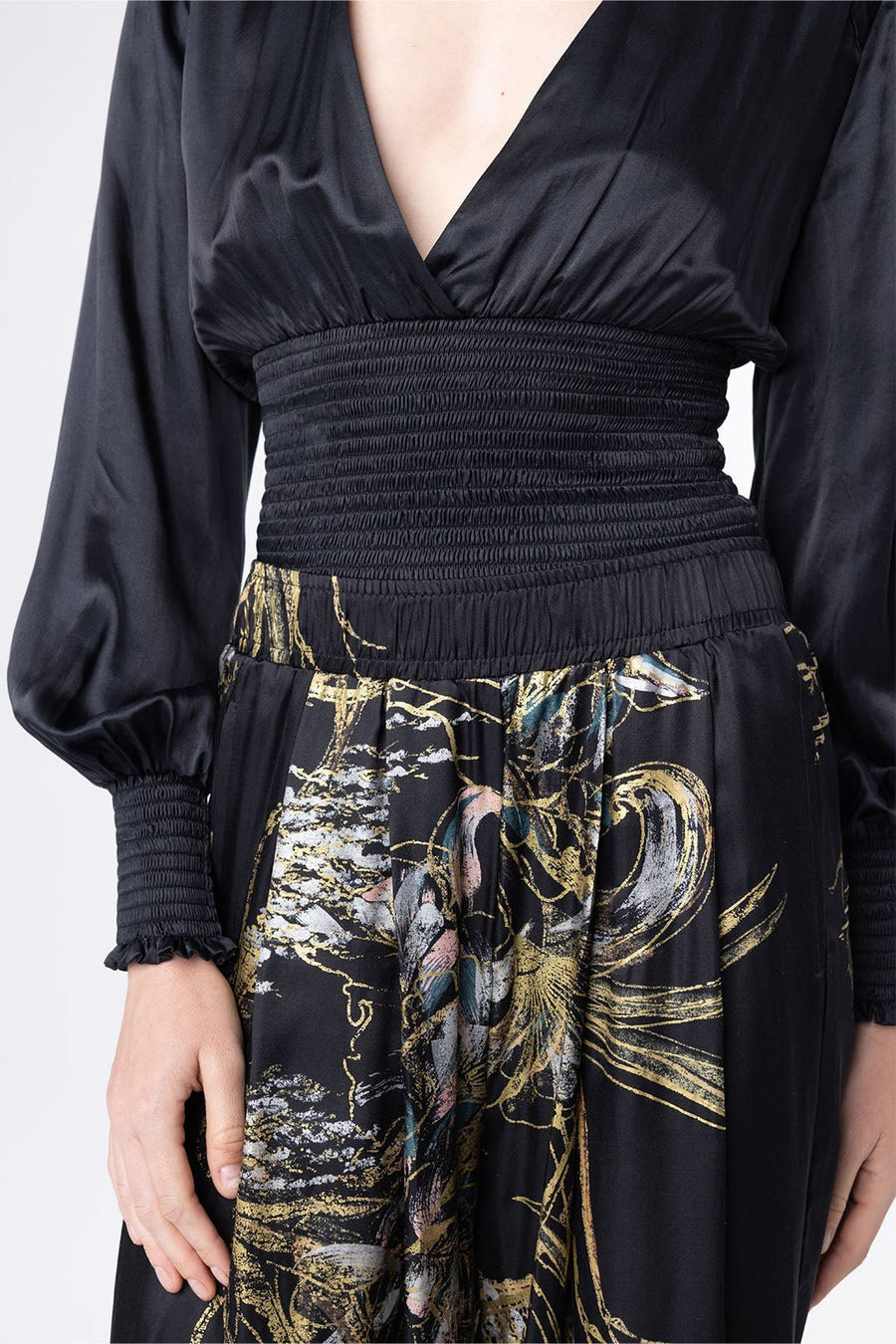 CHAMBERLAIN WIDE LEG PANTS, BLACK - SAMPLE 10343 - Burning Torch Online Boutique