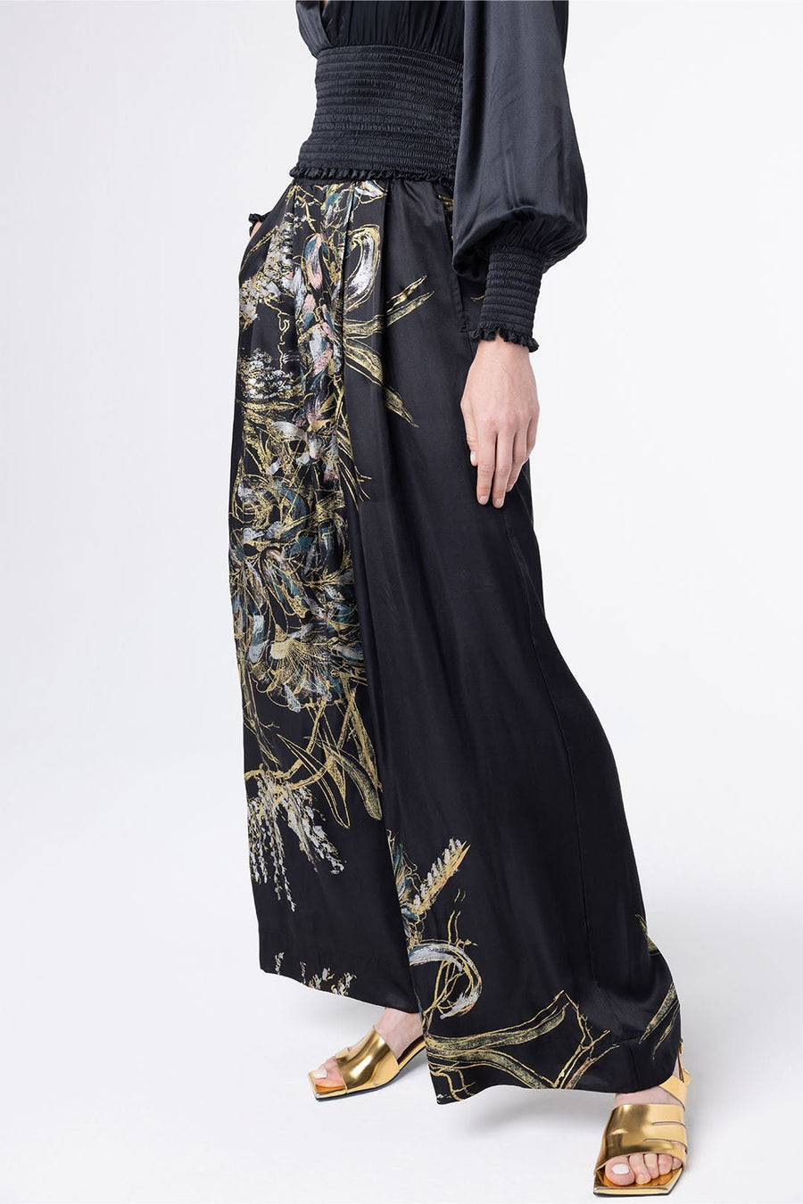 CHAMBERLAIN WIDE LEG PANTS, BLACK - SAMPLE 10343 - Burning Torch Online Boutique