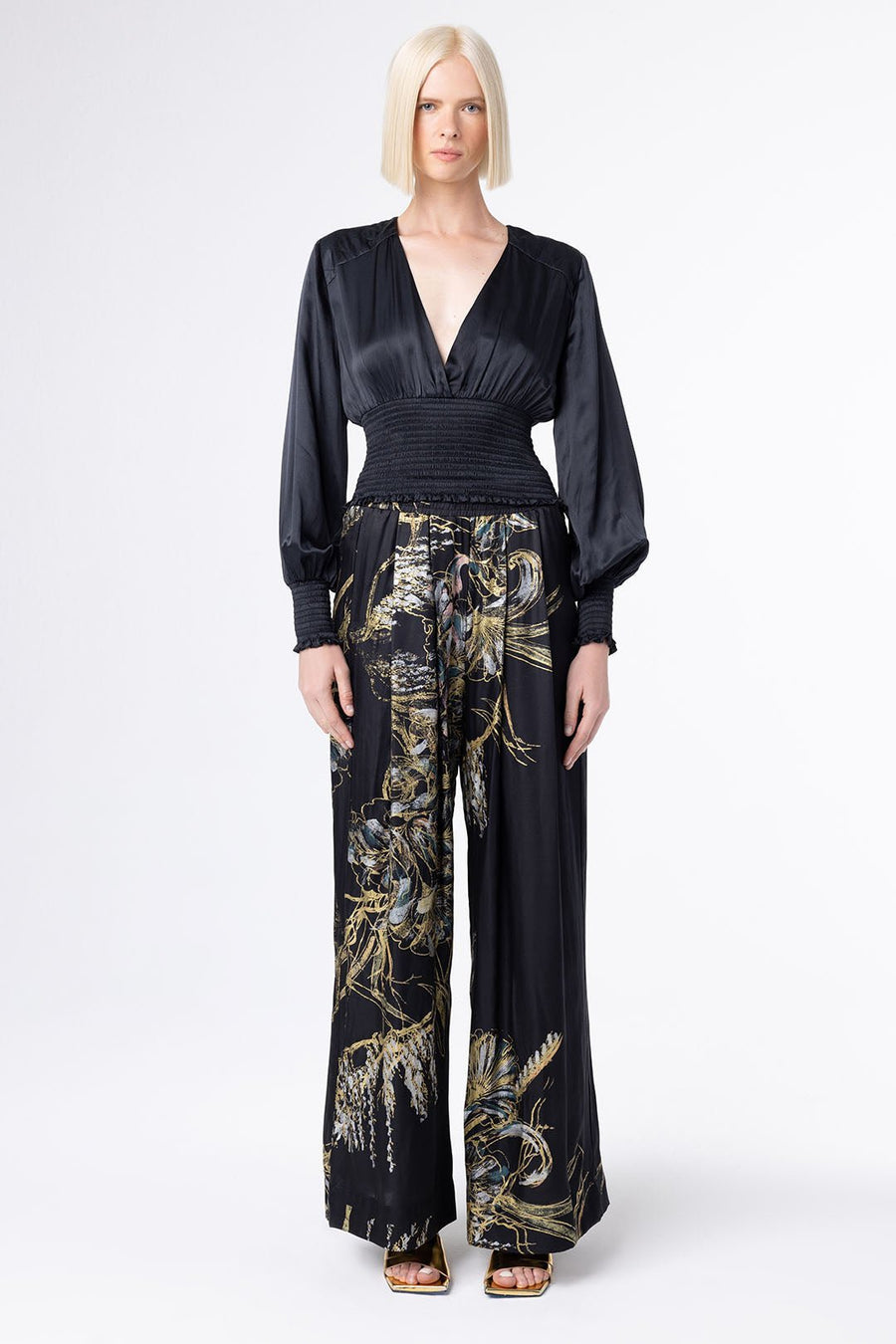 CHAMBERLAIN WIDE LEG PANTS, BLACK - SAMPLE 10343 - Burning Torch Online Boutique