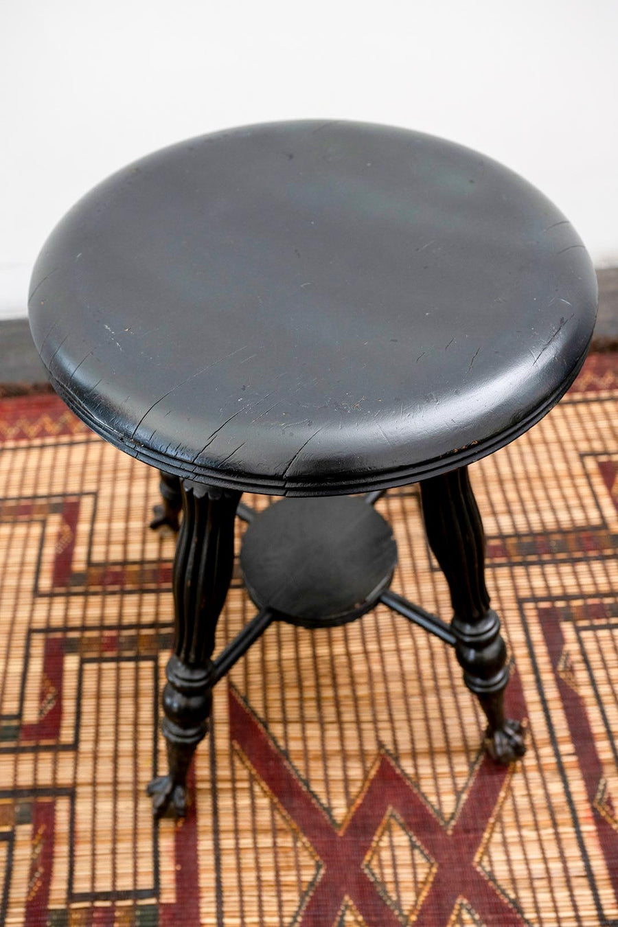 CLAW FOOT PIANO BLACK STOOL - Burning Torch Online Boutique