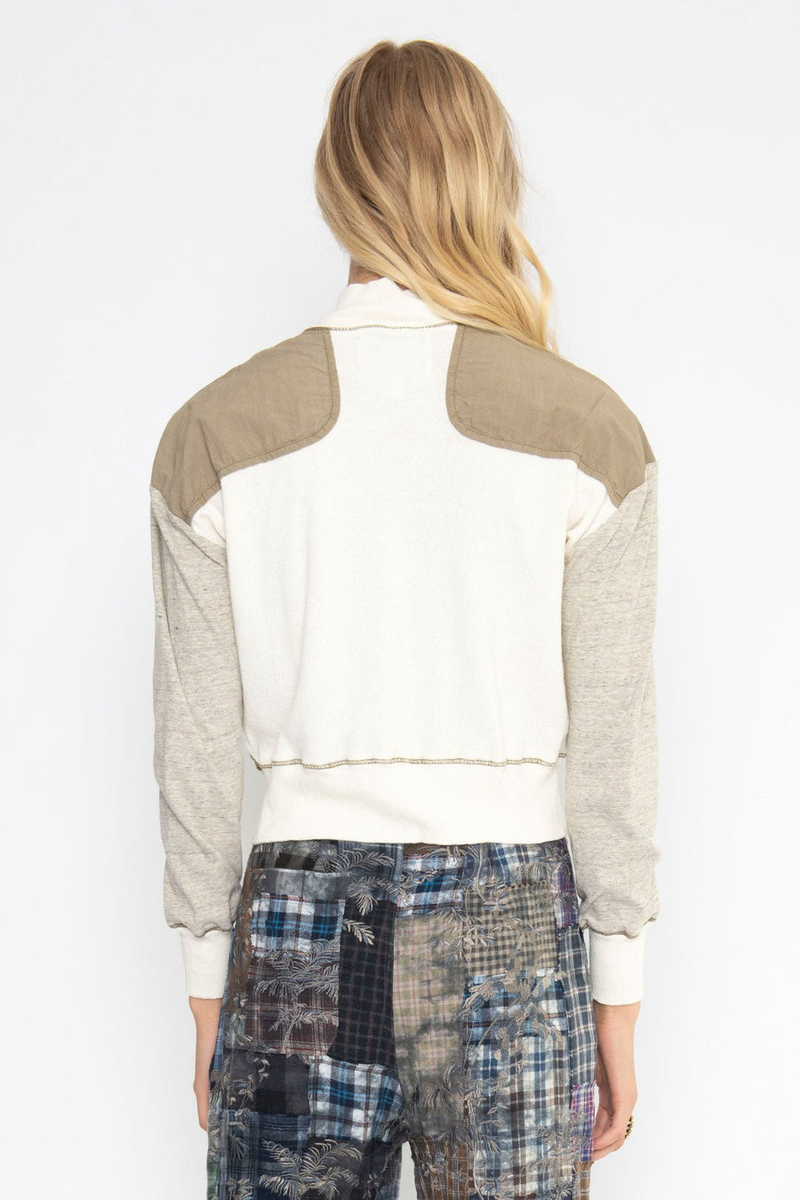 CLOUD'S REST COTTON ZIP JACKET - SAMPLE - NATURAL + ARMY - Burning Torch Online Boutique