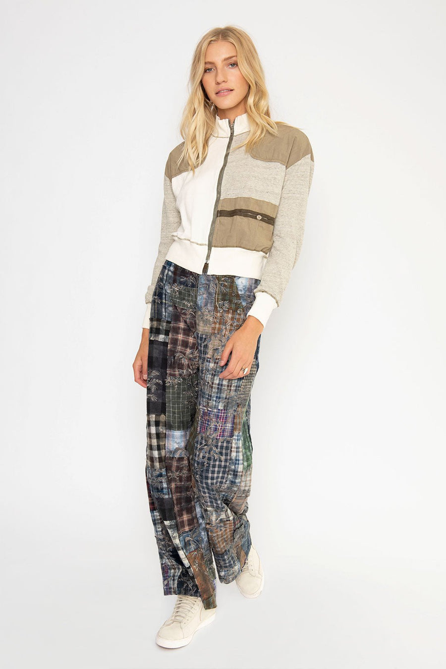 CLOUD'S REST COTTON ZIP JACKET - SAMPLE - NATURAL + ARMY - Burning Torch Online Boutique