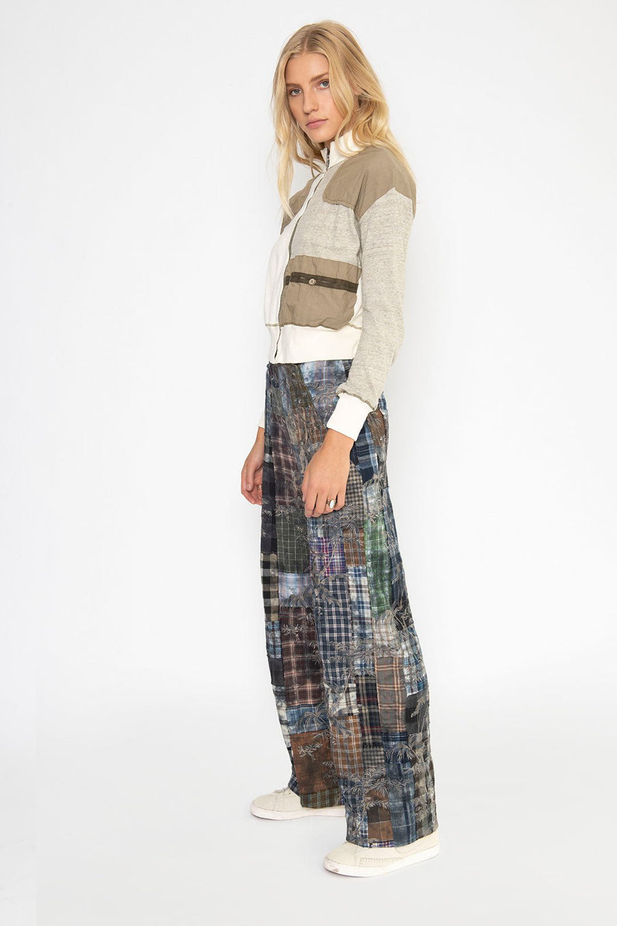 CLOUD'S REST COTTON ZIP JACKET - SAMPLE - NATURAL + ARMY - Burning Torch Online Boutique