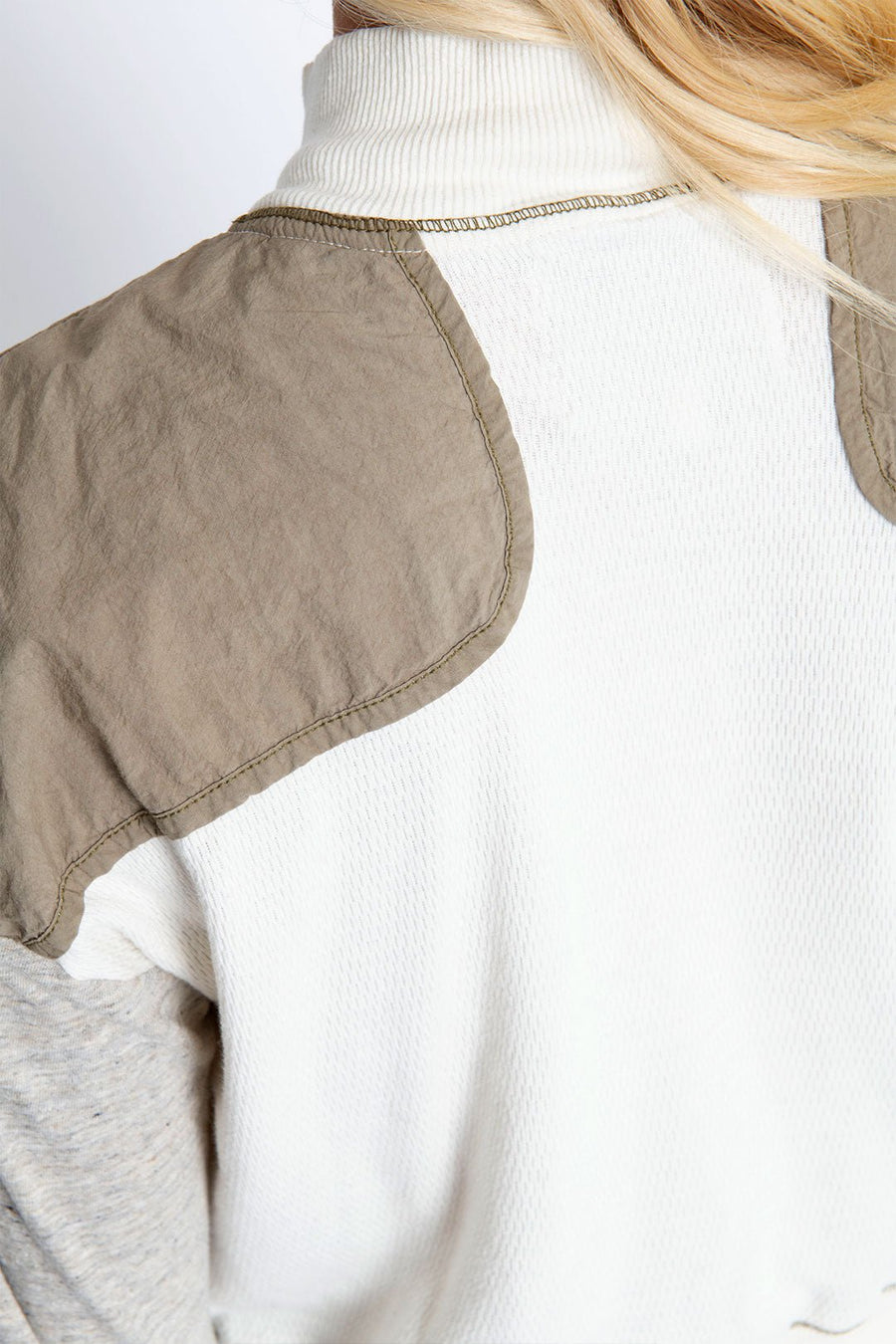 CLOUD'S REST COTTON ZIP JACKET - SAMPLE - NATURAL + ARMY - Burning Torch Online Boutique