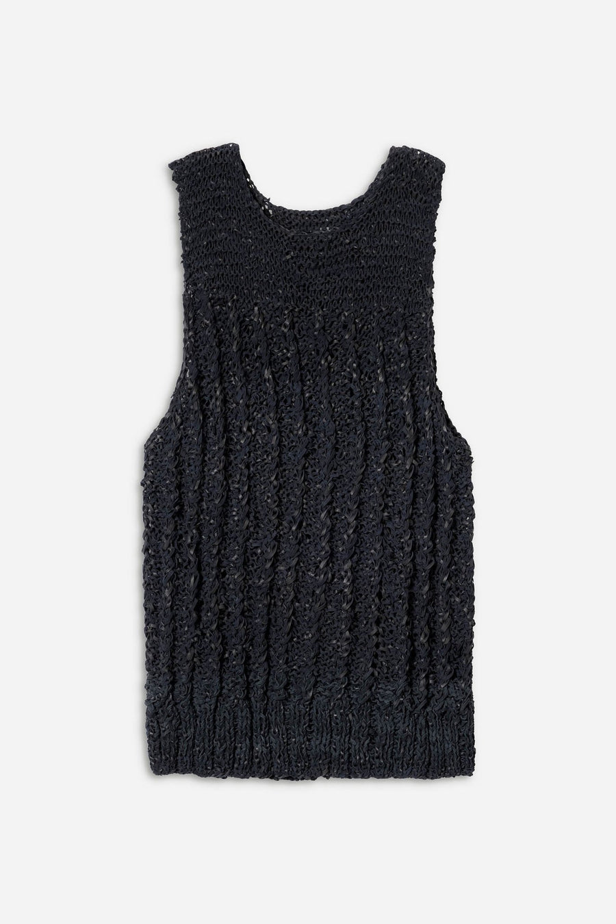 CROCHET LEATHER VEST, BLACK - Burning Torch Online Boutique