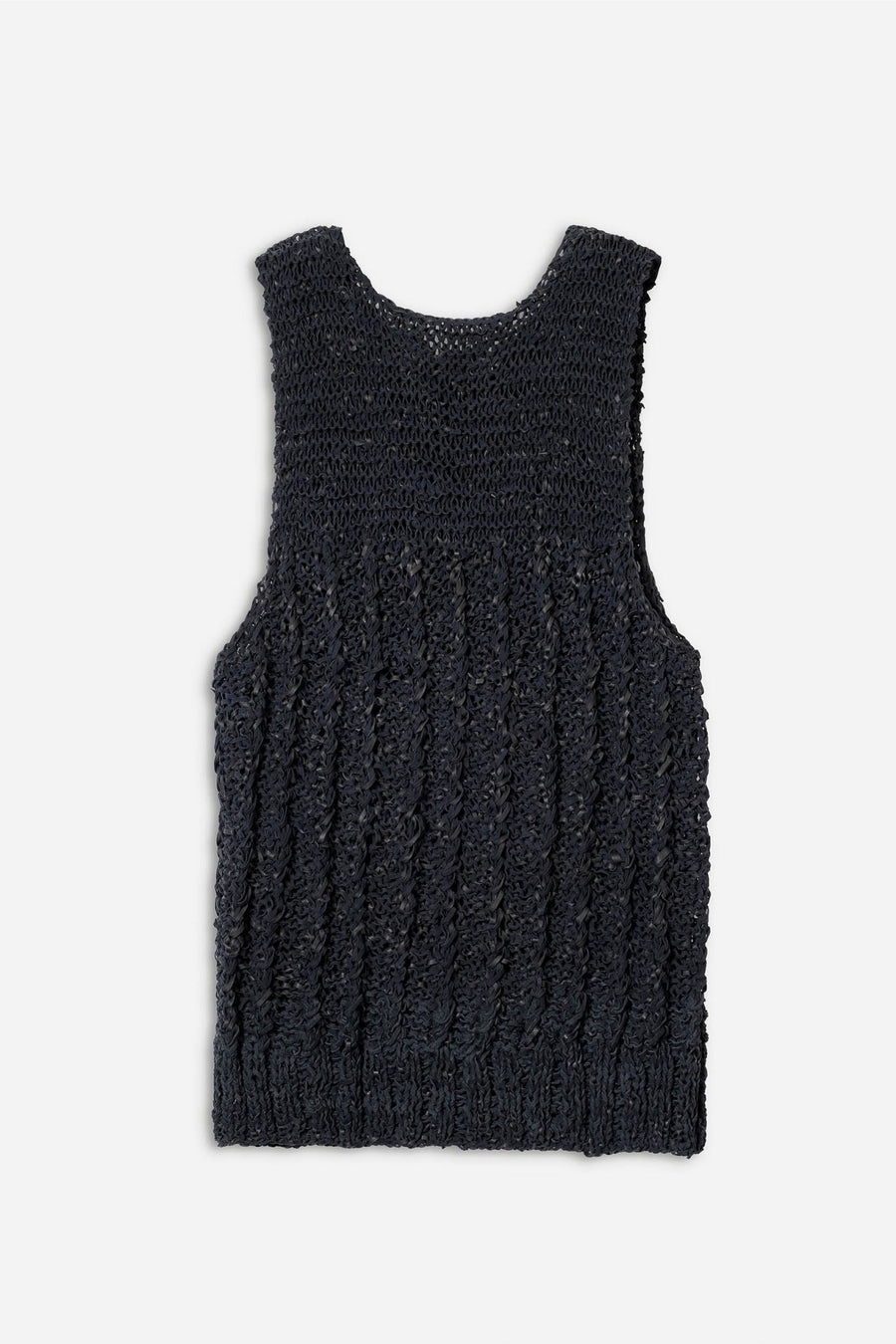 CROCHET LEATHER VEST, BLACK - Burning Torch Online Boutique