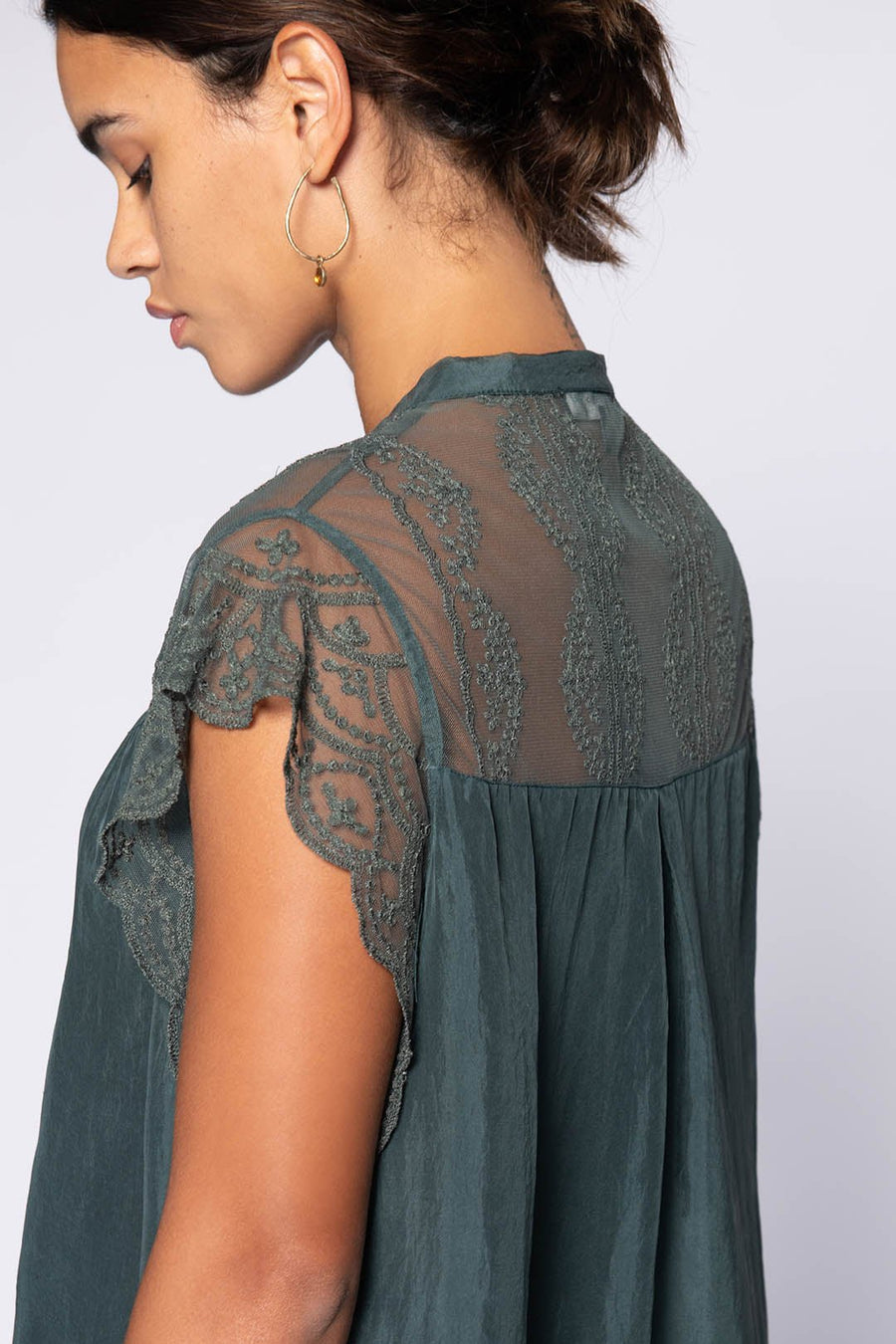 DAPHNE SHORT SLEEVE DRESS, PETROL - Burning Torch Online Boutique