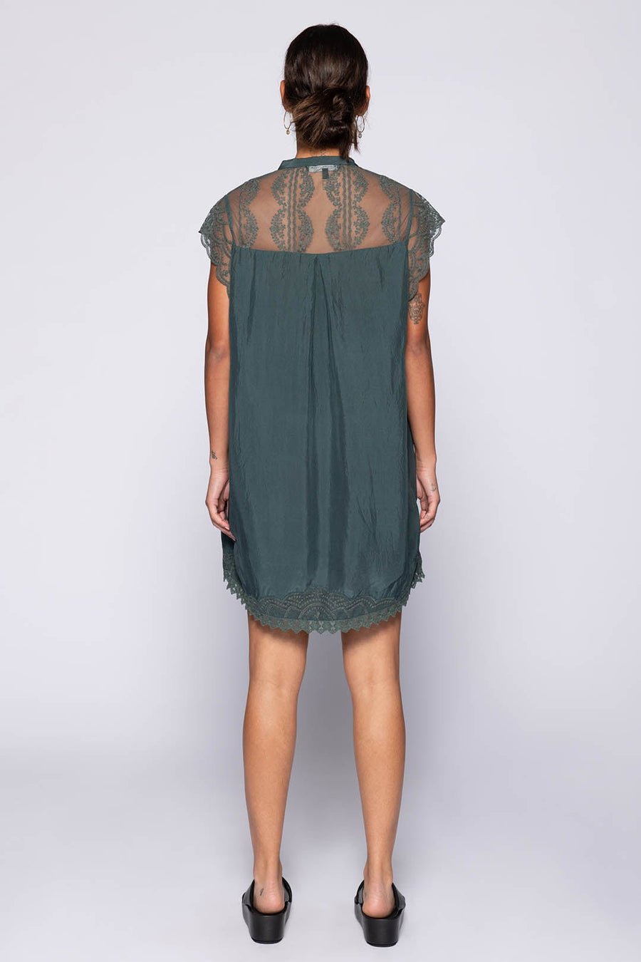 DAPHNE SHORT SLEEVE DRESS, PETROL - Burning Torch Online Boutique