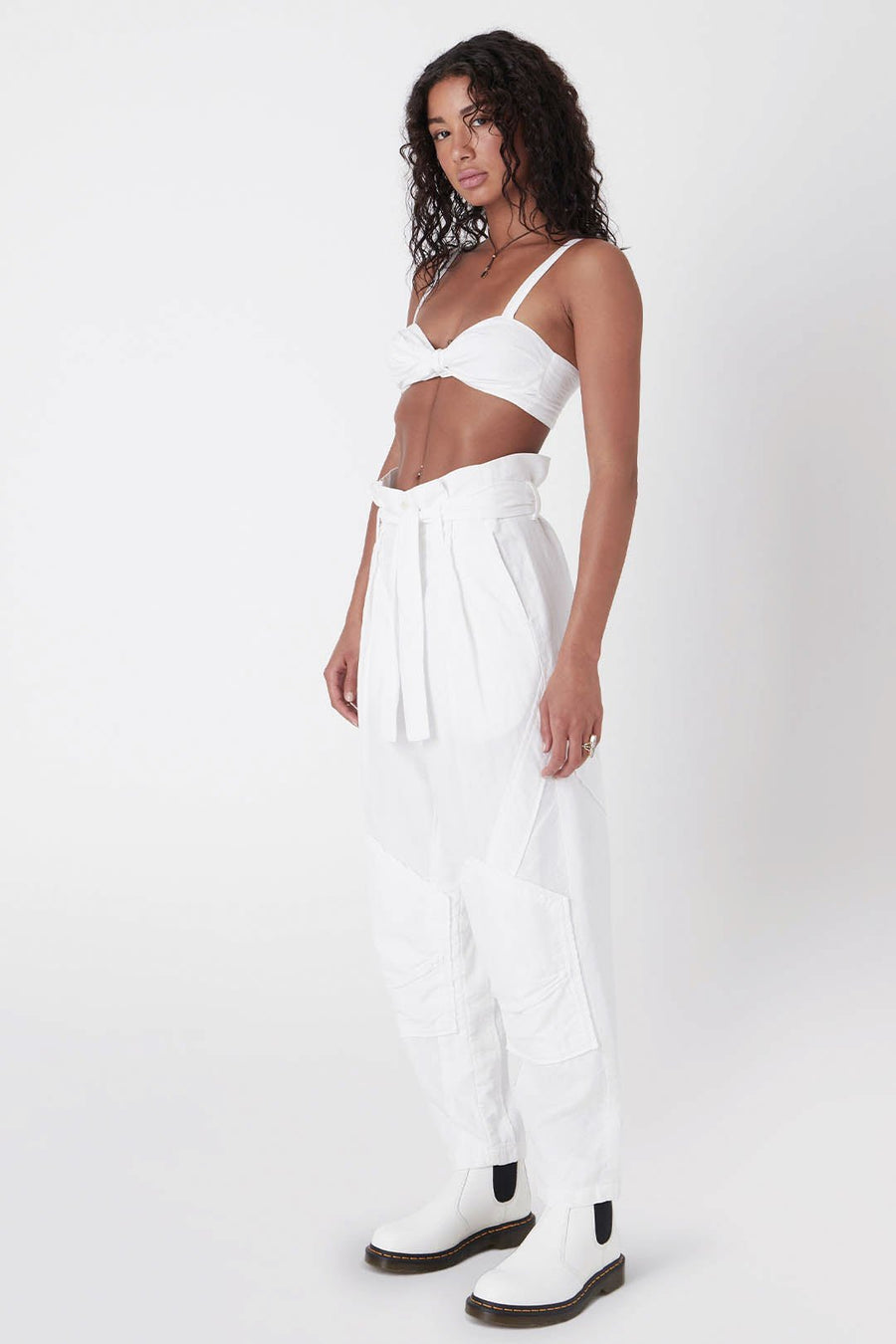 DOJO PAPERBAG PANT, WHITE - SAMPLE 10335 - Burning Torch Online Boutique