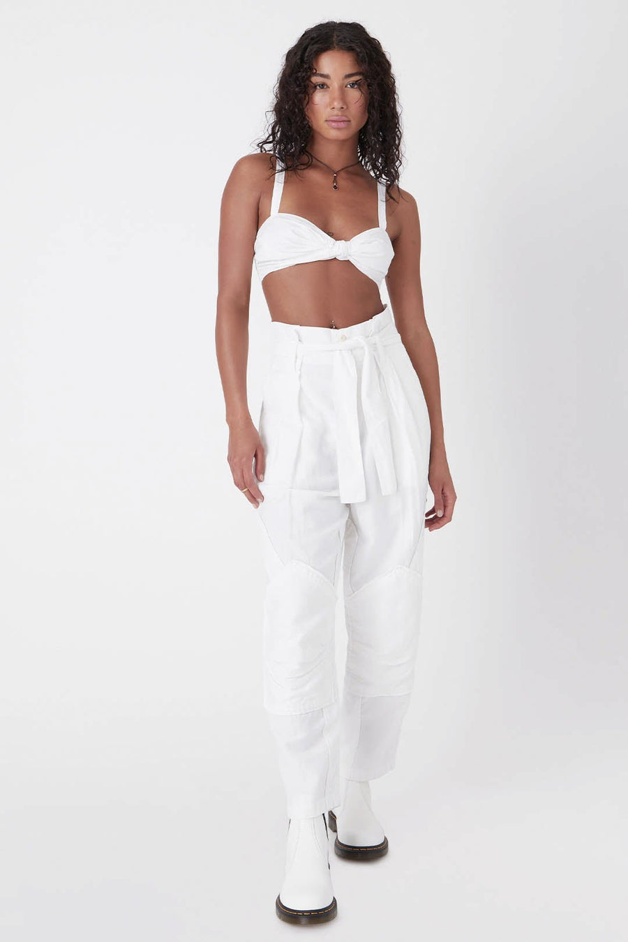 DOJO PAPERBAG PANT, WHITE - SAMPLE 10335 - Burning Torch Online Boutique