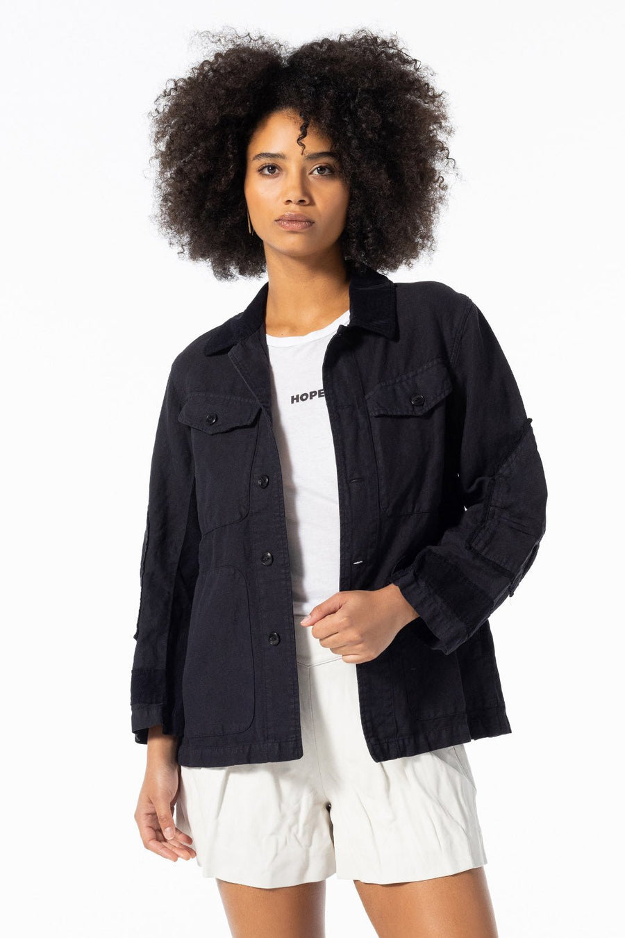 DOJO WORKWEAR JACKET, BLACK - SAMPLE 21032 - Burning Torch Online Boutique